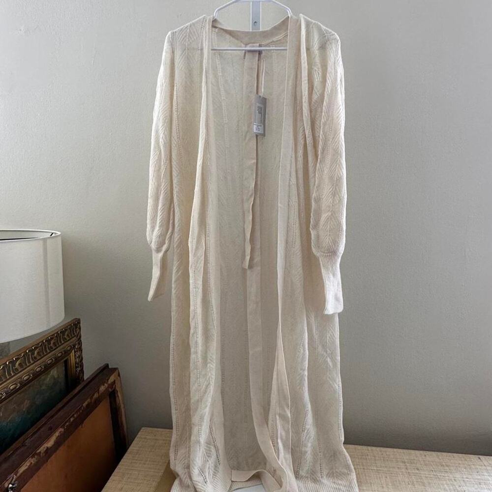 Brodie cashmere pointelle maxi cardigan